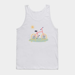 Bike. Summer. Vector flat illustration on white background-01 Tank Top